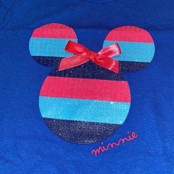 DISNEY NEW NWT GIRLS BLUE PINK TOP TSHIRT MICKEY SUMMER SPRING TOPS FALL SIZE 5 - Picture 2 of 5